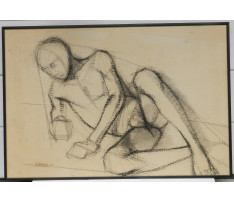 Andrej Barčík(1928-2004)- Sediaci akt muža