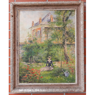 Maximilian Schurmann(1890-1960)-Žena v zámockej záhrade