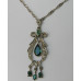 Art Deco zlatý náhrdelník smaragdy 1,46 ct a brilianty 0,12 ct