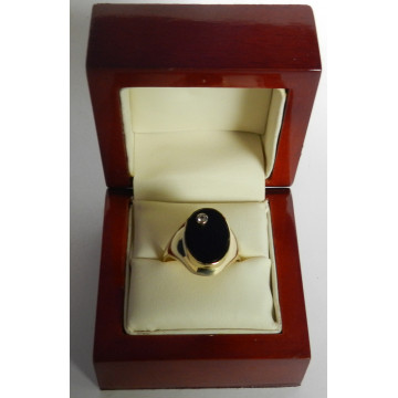 Zlatý Pánsky Prsteň s Chalcedonom 16 ct a synt. Spinelom 0,05 ct ok. 1949