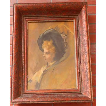 Bukovac Vlaho(1852-1922)-Žena v klobúku