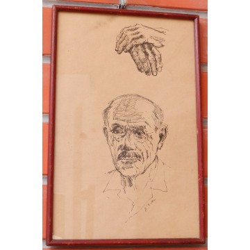 Ľudovít Fulla(1902-1980)-Portrét muža a rúk 