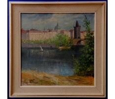 Hosperger E.(1891-1984)-Pohľad na Karlov Most v Prahe
