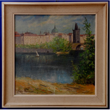 Hosperger E.(1891-1984)-Pohľad na Karlov Most v Prahe