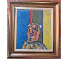 Matejka Peter(1913-1972)-Dievča s kvetami vo vlasoch 