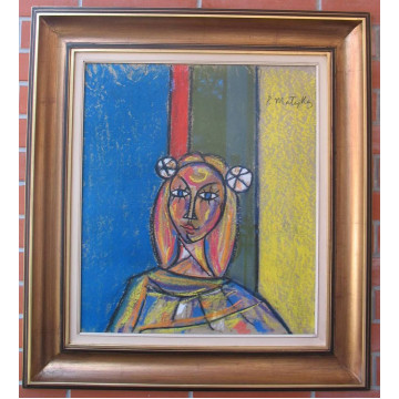 Matejka Peter(1913-1972)-Dievča s kvetami vo vlasoch 