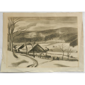 Ota Matoušek(1890-1977)- Chalúpka v krajine