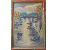 Palugyay Zolo (1898-1935)-Ľodky na Seine (Paris)