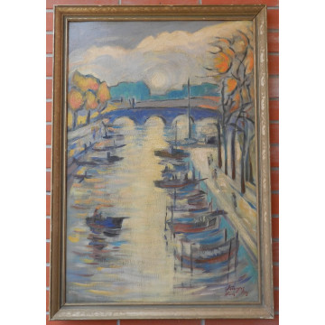 Palugyay Zolo (1898-1935)-Ľodky na Seine (Paris)