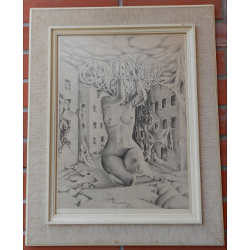 Albín Brunovský(1935-97)-Nesmelý akt ženy na ulici