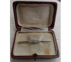 Art Deco au briliant.brošňa cca 0,12 ct Rakusko