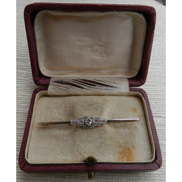 Art Deco au briliant.brošňa cca 0,12 ct Rakusko