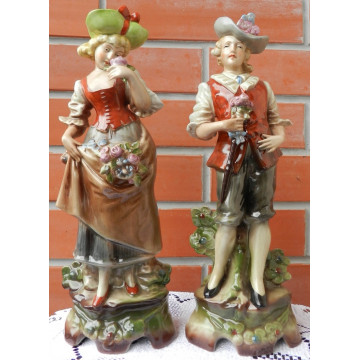 Dve kvetinárky s gitarou Wallendorf Nemecko 20. roky 20. stor.