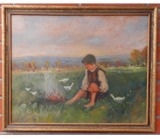 Kern Peter J.(1881-1963)-Chlapec pri ohníku