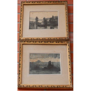 Minařík J.(1862-1937)-Nočná panorama 2 ks