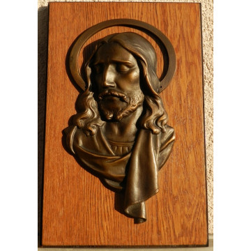 Starožitný bronz reliéf  Ježiš Kristus