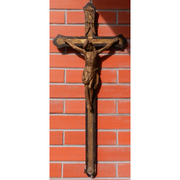 Starý drevený kríž Ježíš Kristus 19 stor.