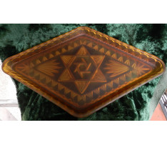 Tácka Judaica  sklo oranž. zač.20 st.