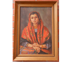Jan M.Wieczorek (1926-1989)-Portrét ženy v šatke