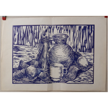 Štefan Valent -Zátišie orig. linoryt