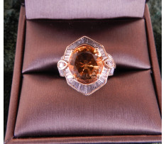 Dámsky prsteň Citrín 7,40 ct a diamanty 1,32 ct 
