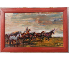 Gabriela Schillerova(1924-1993)-Jazdec so stádom koní