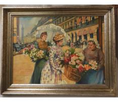 Schryver L.M.D.(1862-1942)-Kvetinarka na ul. Rue de Rivoli v Par