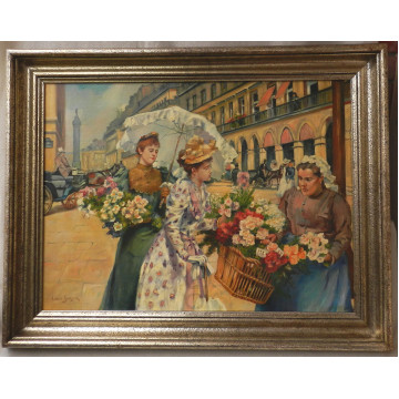 Schryver L.M.D.(1862-1942)-Kvetinarka na ul. Rue de Rivoli v Par