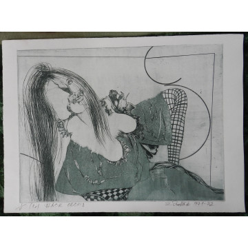 Emil Sedlák (1938-)-Black Orchidea