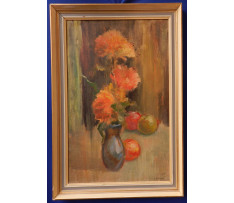Ervín Semian(1921-1965)-Kvetinové zátišie s ovocím