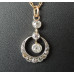 Set šperkov  Au a Ag Príves a náušnice  2,41 ct Art Deco  RU