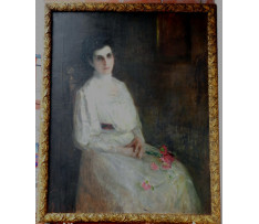 Karel Vácha (1884-1944)-Žena s karafiaty